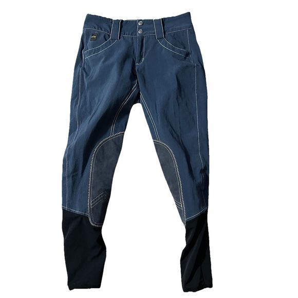 FITS EQUESTRIAN Blue/Gray RIDING BREECHES PANTS Size Medium - Picture 1 of 7